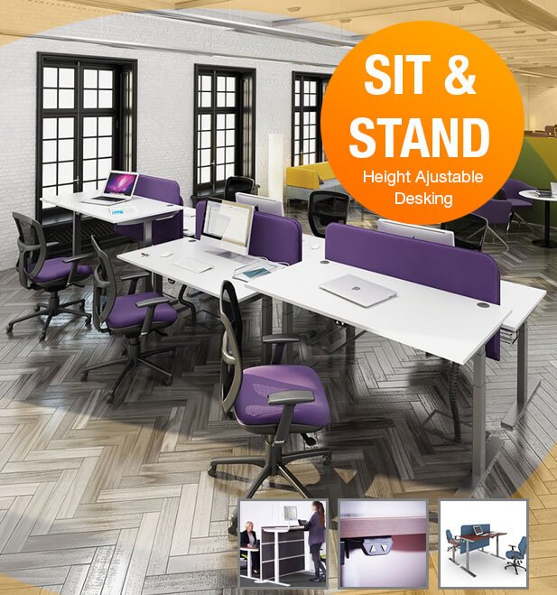 Ergonomic office desking and tables