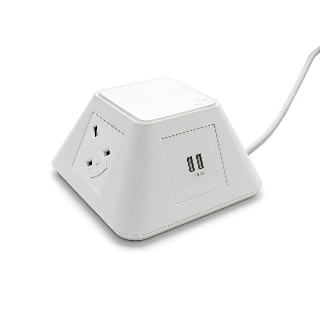 Picture of Inca free-standing power module 2 x UK sockets, 2 x twin USB fast charge - white