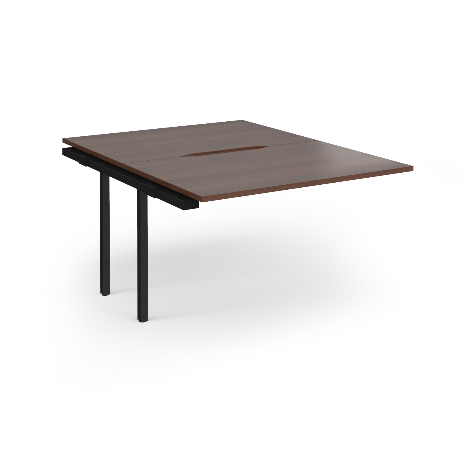 Picture of Connex Angled 1200 x 1600 x 725mm Back to Back Add On Bay - Black Frame / Walnut Top