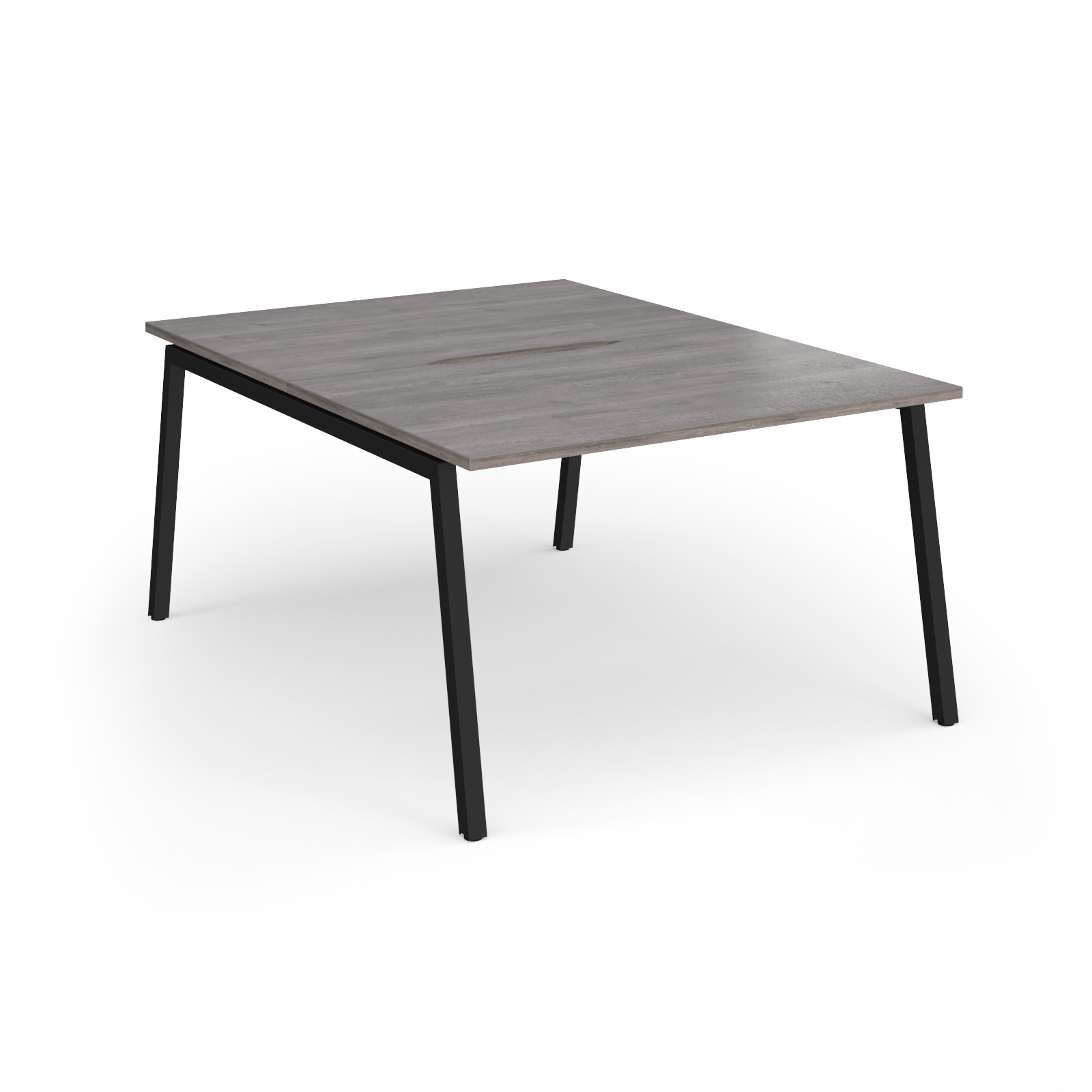 Picture of Connex Angled 1200 x 1600 x 725mm Back to Back Desk ( 2 x 1200mm ) - Black Frame / Grey Oak Top