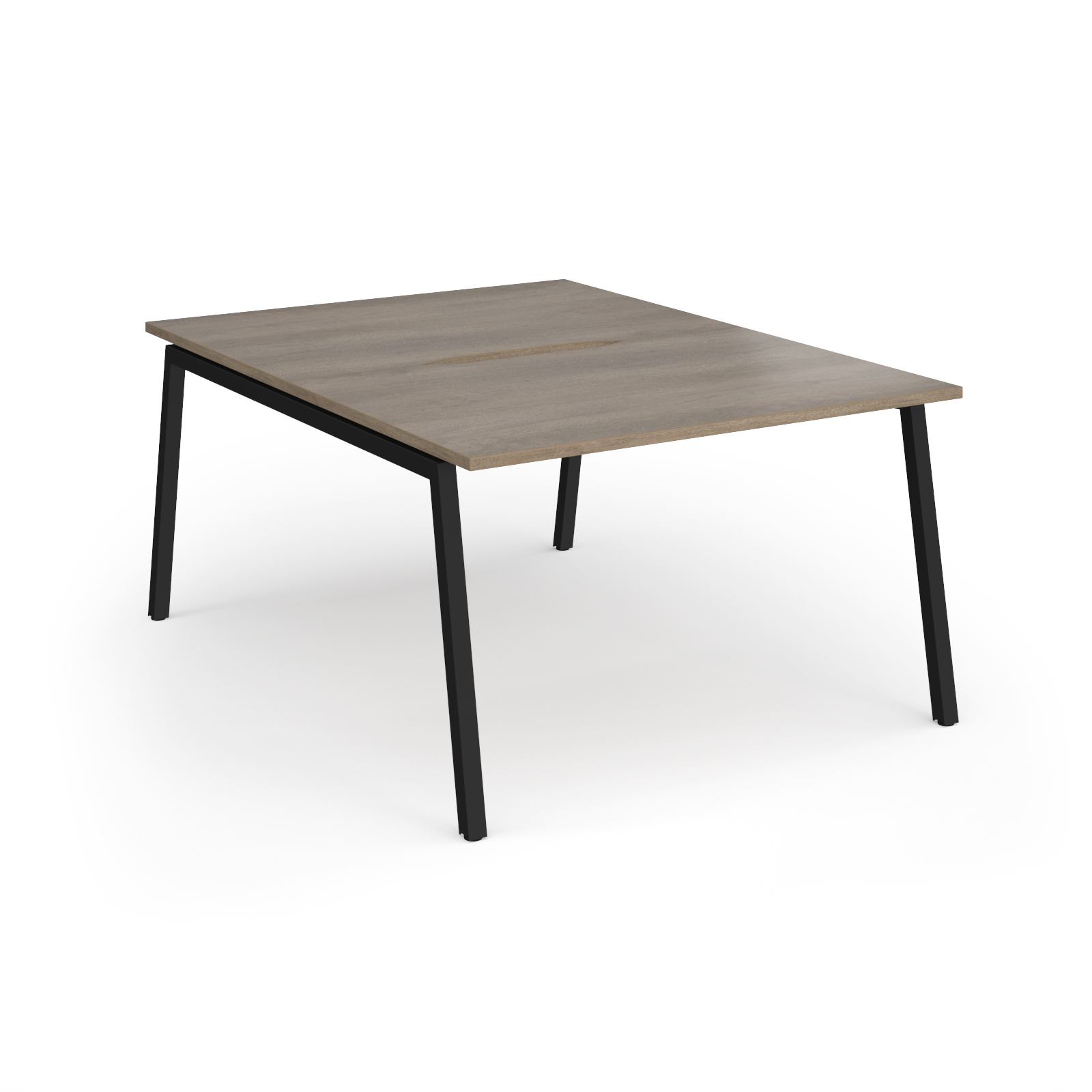 Picture of Connex Angled 1200 x 1600 x 725mm Back to Back Desk ( 2 x 1200mm ) - Black Frame / Nebraska Oak Top