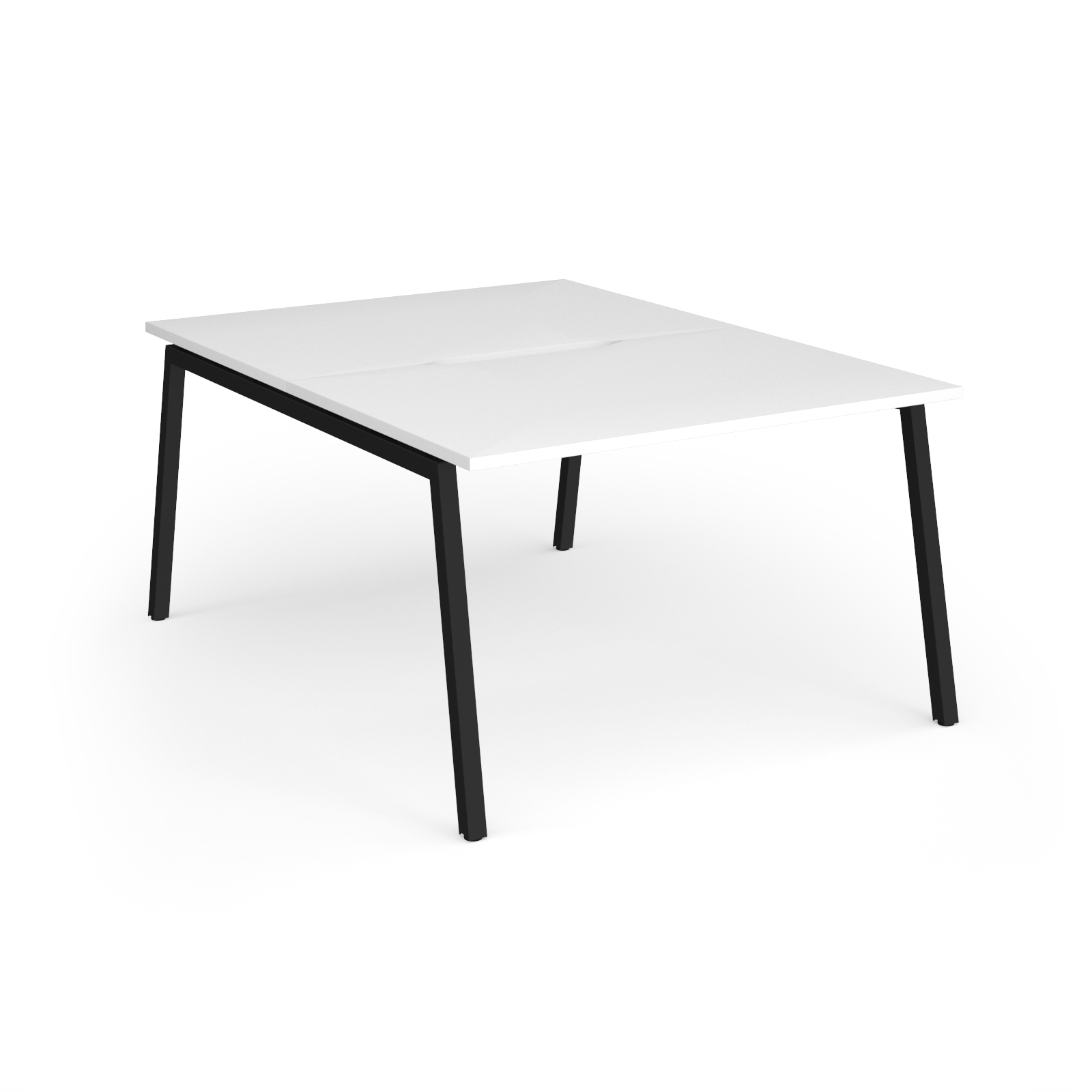 Picture of Connex Angled 1200 x 1600 x 725mm Back to Back Desk ( 2 x 1200mm ) - Black Frame / White Top