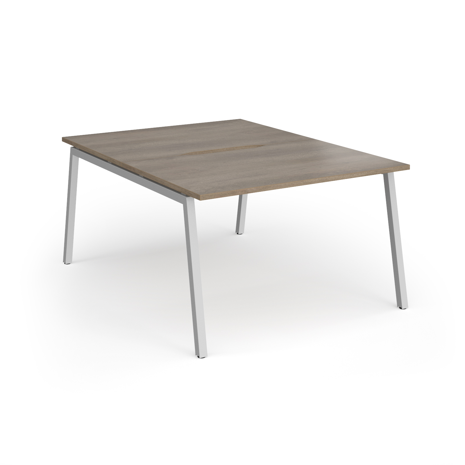 Picture of Connex Angled 1200 x 1600 x 725mm Back to Back Desk ( 2 x 1200mm ) - Silver Frame / Nebraska Oak Top