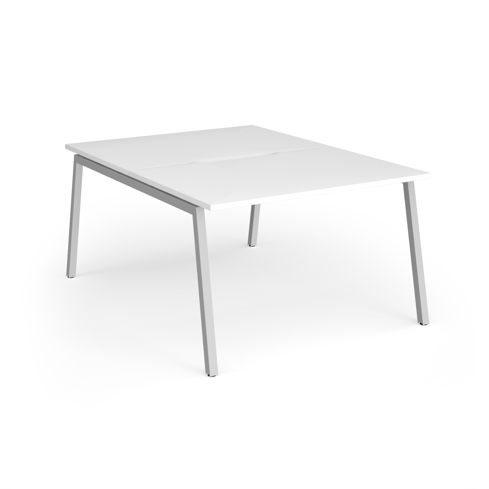 Picture of Connex Angled 1200 x 1600 x 725mm Back to Back Desk ( 2 x 1200mm ) - Silver Frame / White Top