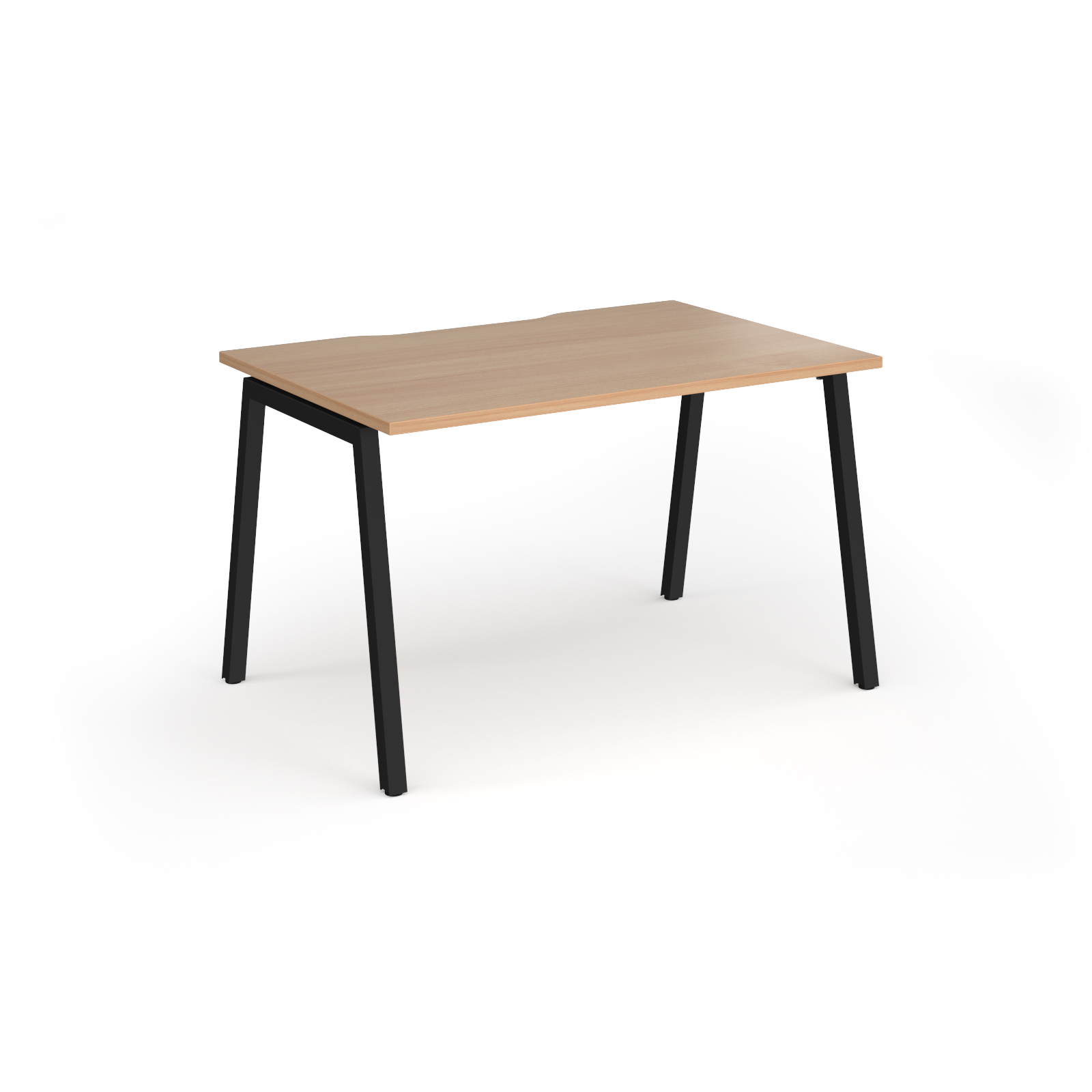 Picture of Connex Angled 1200 x 800 x 725mm Single Desk - Black Frame / Beech Top