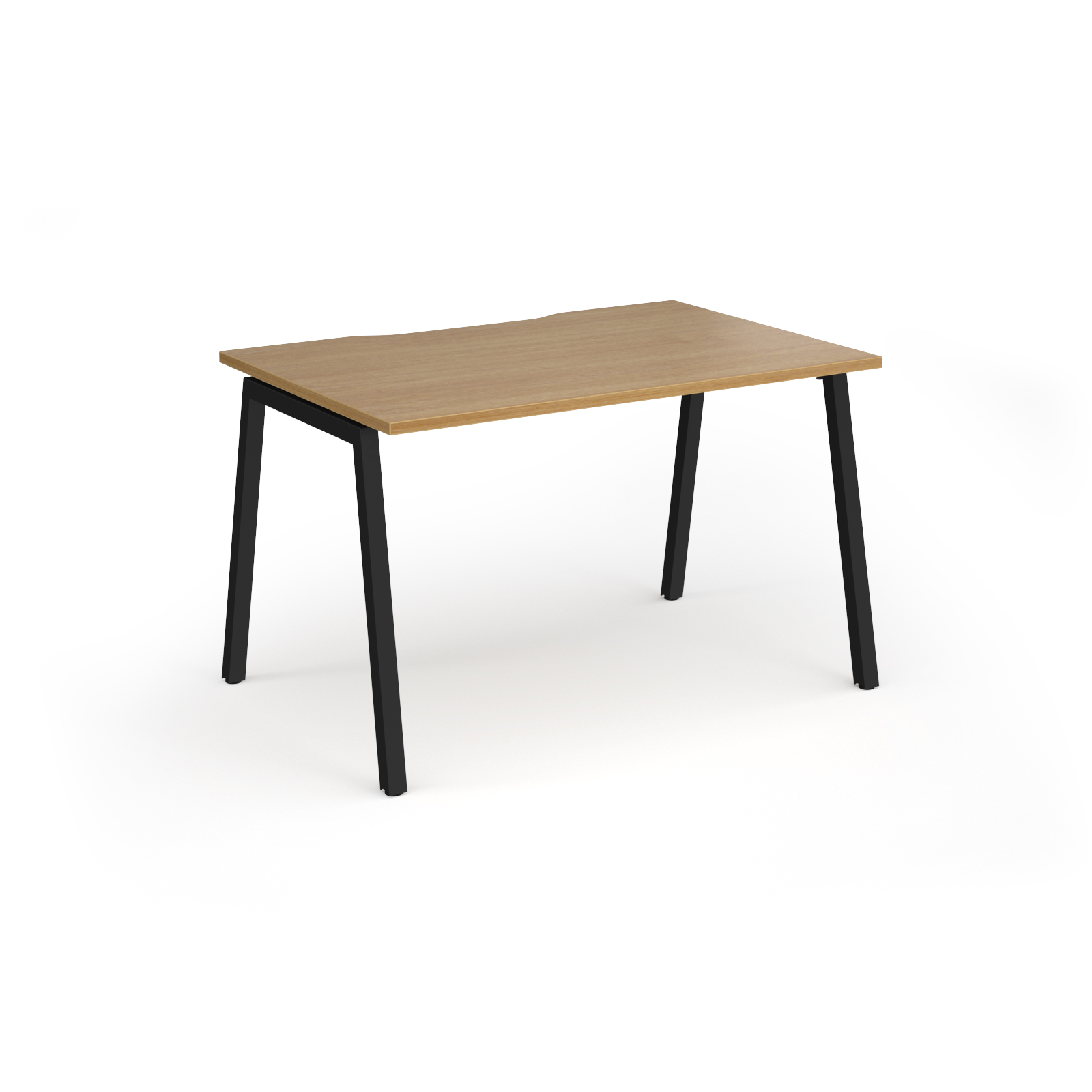 Picture of Connex Angled 1200 x 800 x 725mm Single Desk - Black Frame / Oak Top
