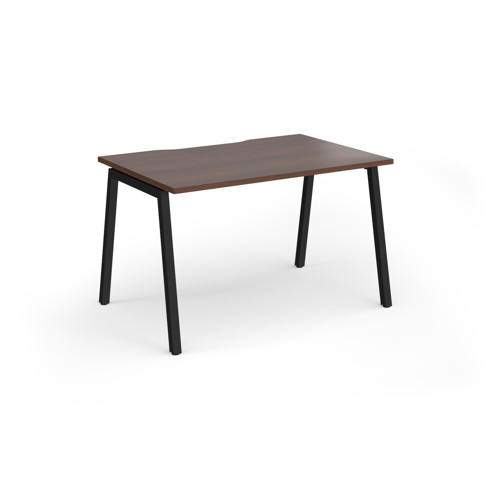 Picture of Connex Angled 1200 x 800 x 725mm Single Desk - Black Frame / Walnut Top