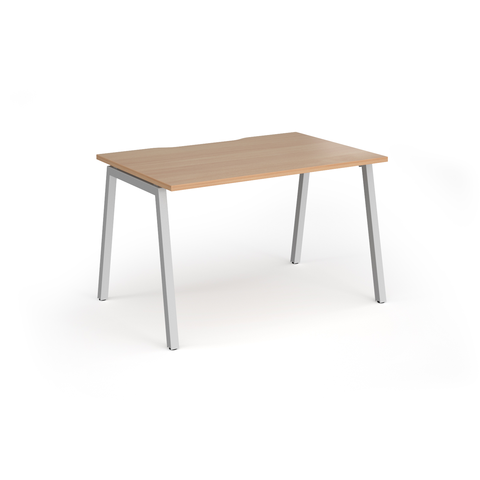 Picture of Connex Angled 1200 x 800 x 725mm Single Desk - Silver Frame / Beech Top