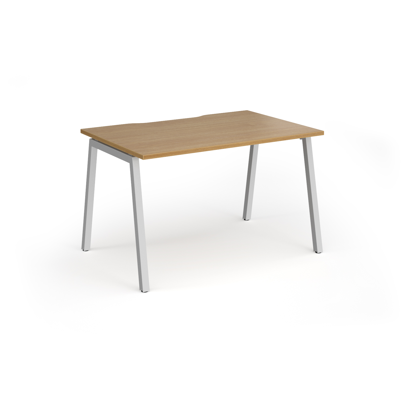 Picture of Connex Angled 1200 x 800 x 725mm Single Desk - Silver Frame / Oak Top