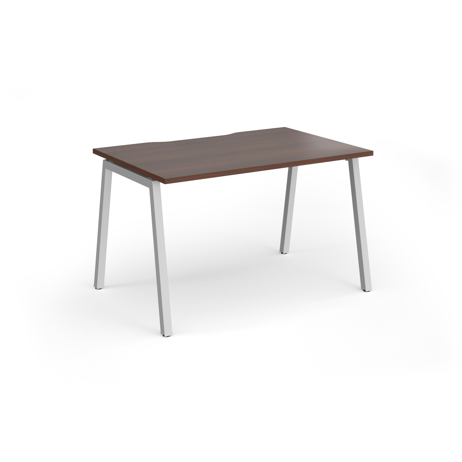 Picture of Connex Angled 1200 x 800 x 725mm Single Desk - Silver Frame / Walnut Top