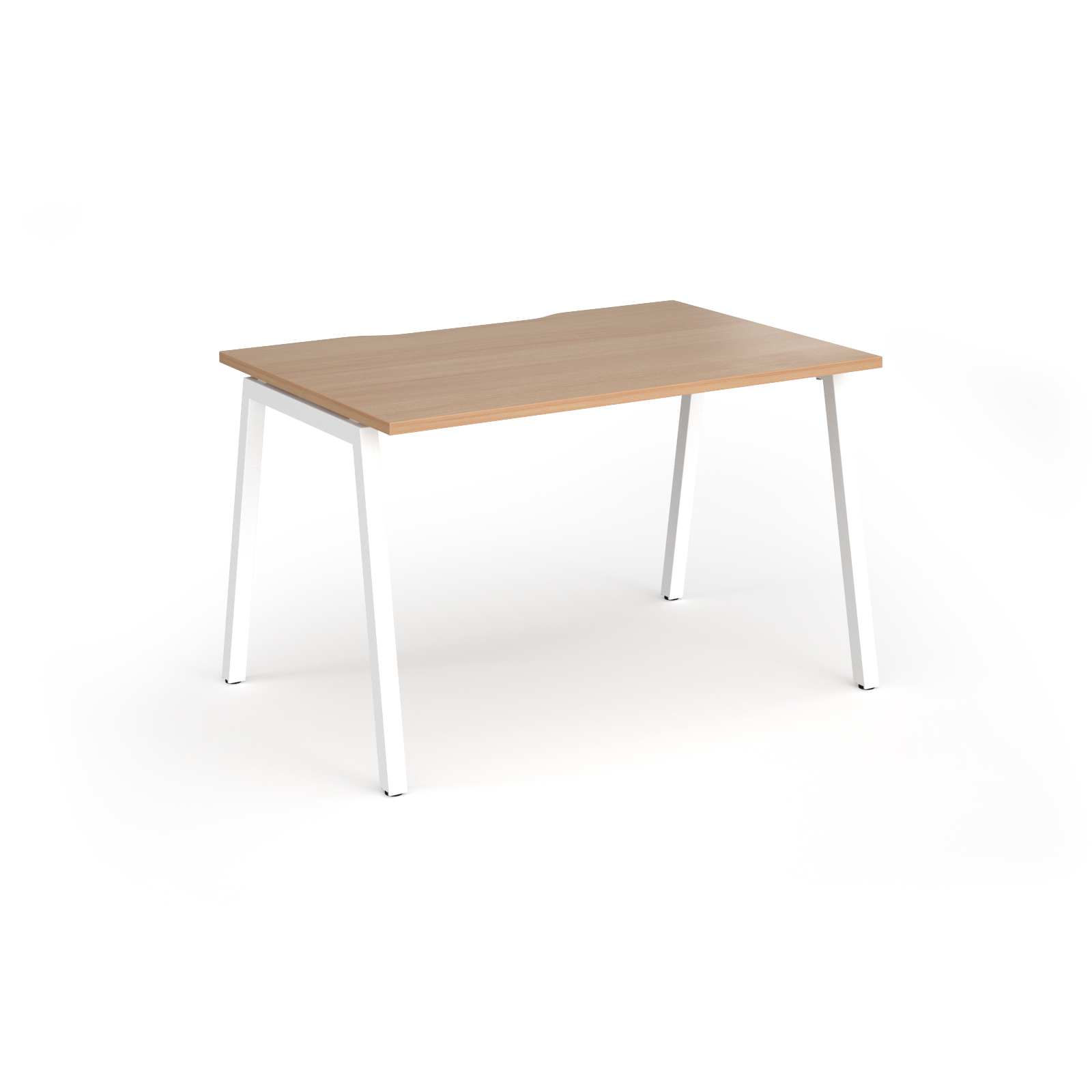 Picture of Connex Angled 1200 x 800 x 725mm Single Desk - White Frame / Beech Top