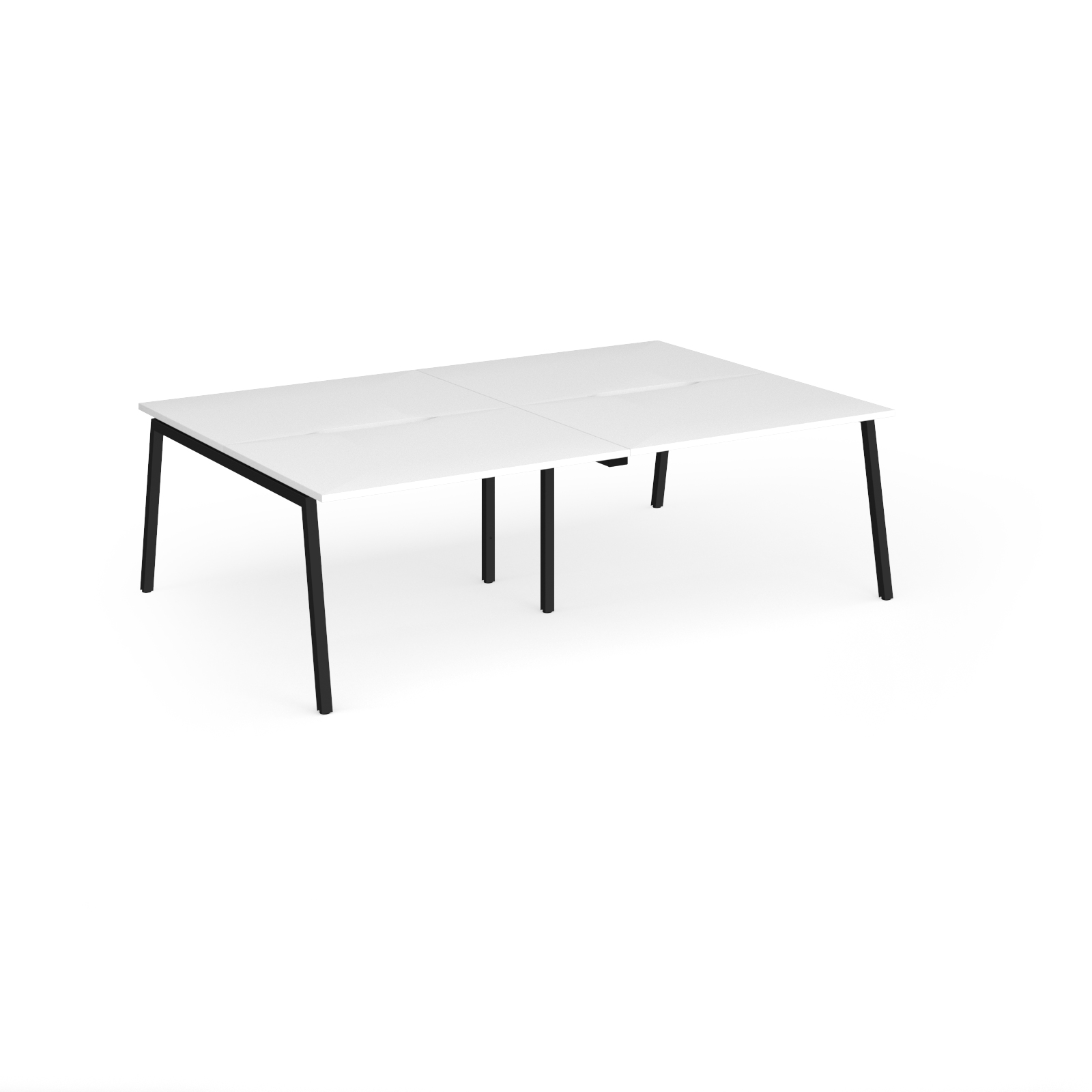 Picture of Connex Angled 2400 x 1600 x 725mm Back to Back Desk ( 4 x 1200mm ) - Black Frame / White Top