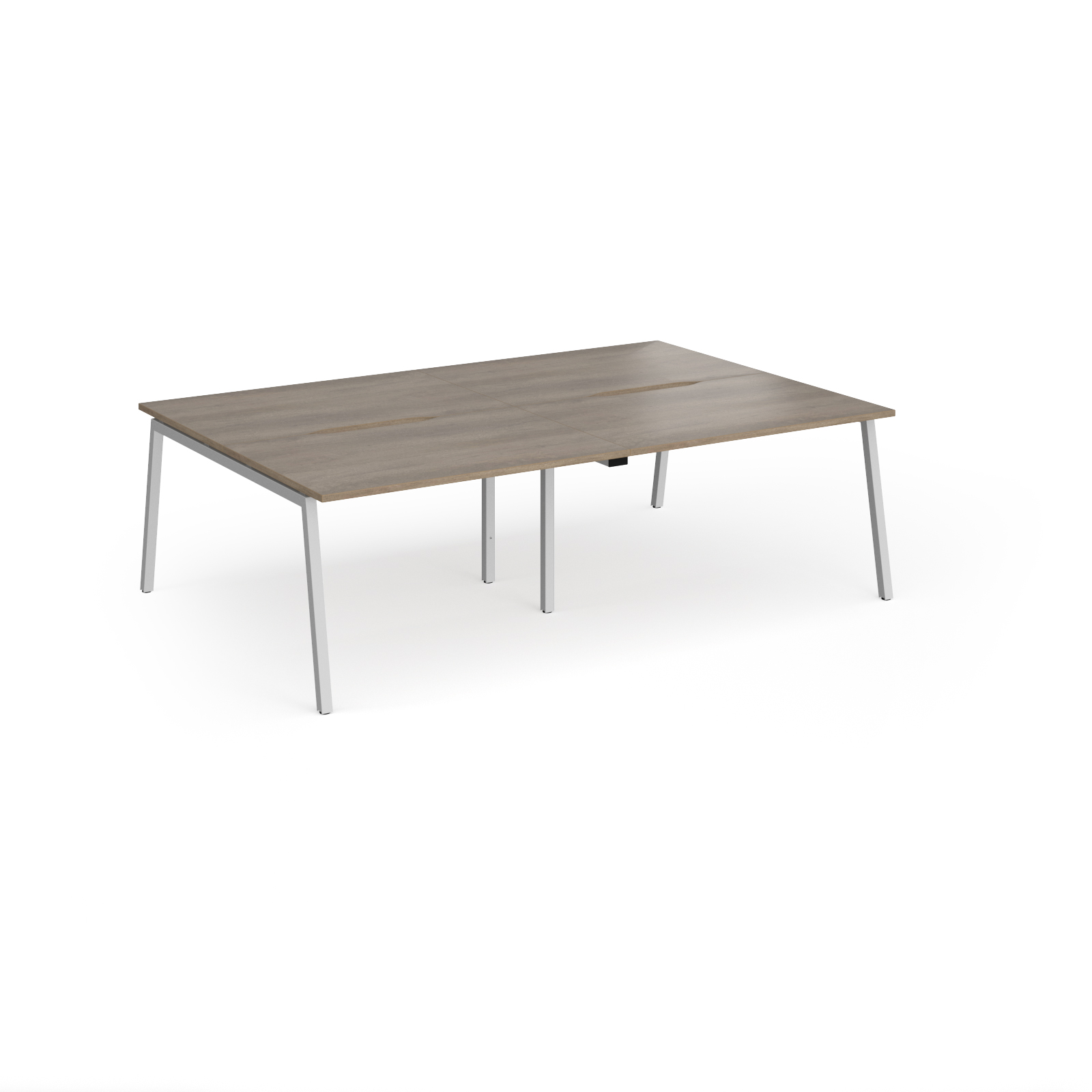 Picture of Connex Angled 2400 x 1600 x 725mm Back to Back Desk ( 4 x 1200mm ) - Silver Frame / Nebraska Oak Top