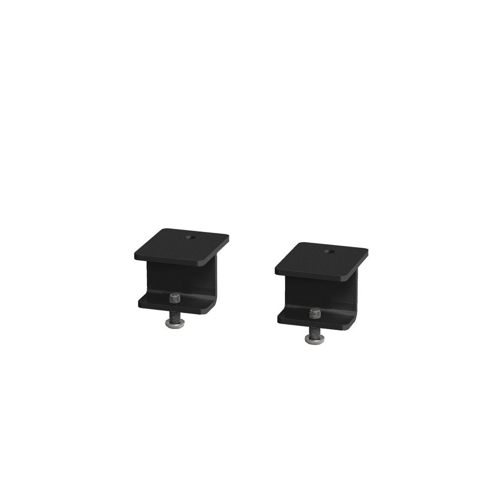 Picture of Glazed screen brackets for single Adapt and Fuze desks or runs of single desks (pair) - black