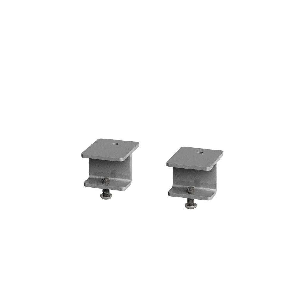 Picture of Glazed screen brackets for single Adapt and Fuze desks or runs of single desks (pair) - silver