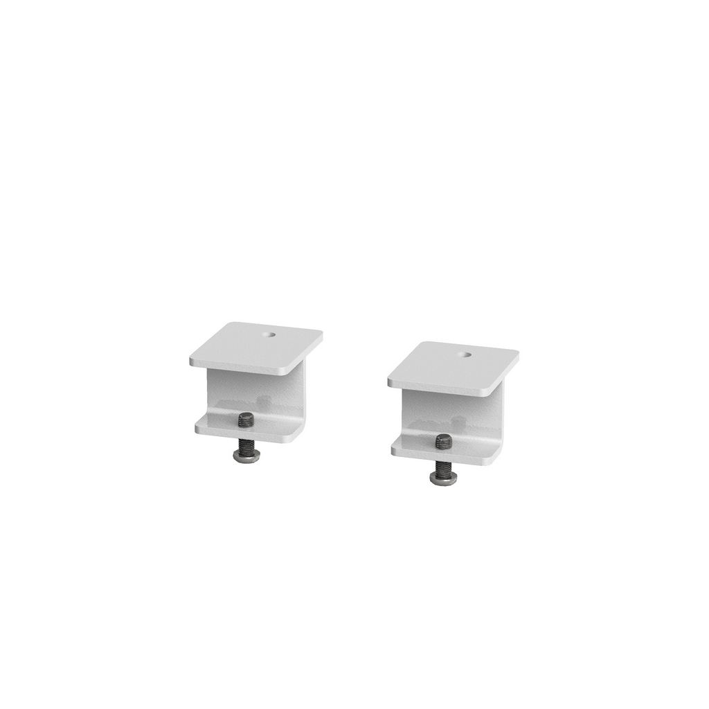 Picture of Glazed screen brackets for single Adapt and Fuze desks or runs of single desks (pair) - white