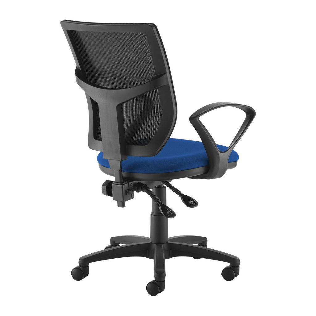 Picture of Altino 2 lever high mesh back operators chair with fixed arms - blue