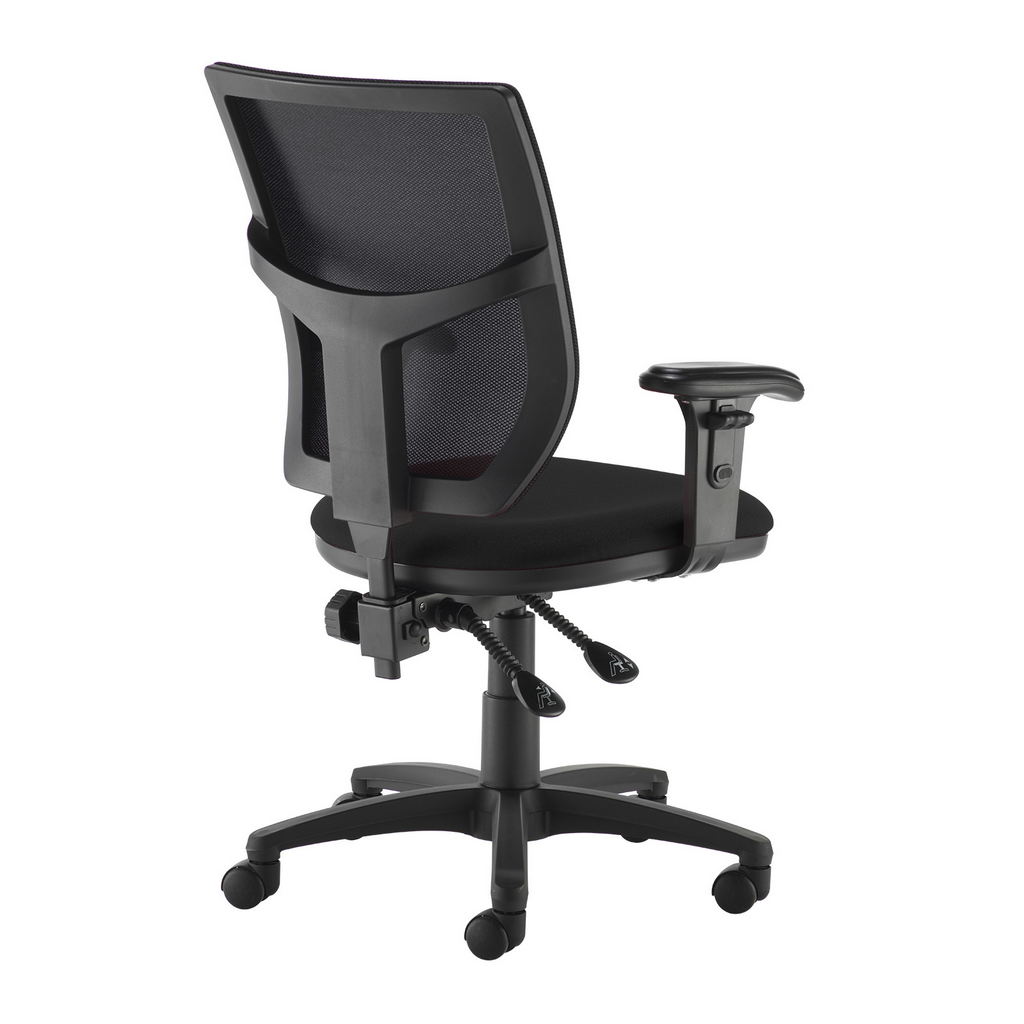 Picture of Altino 2 lever high mesh back operators chair with adjustable arms - black
