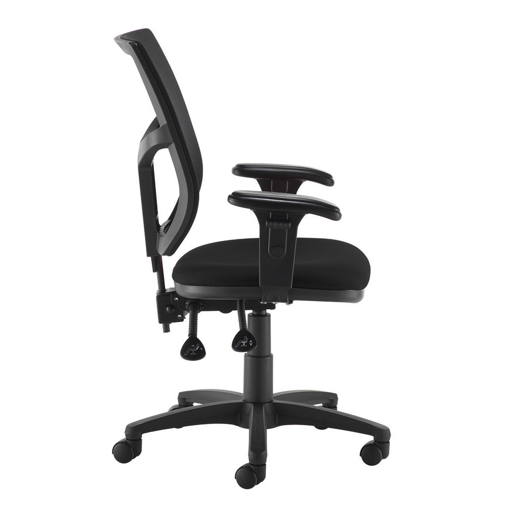 Picture of Altino 2 lever high mesh back operators chair with adjustable arms - black