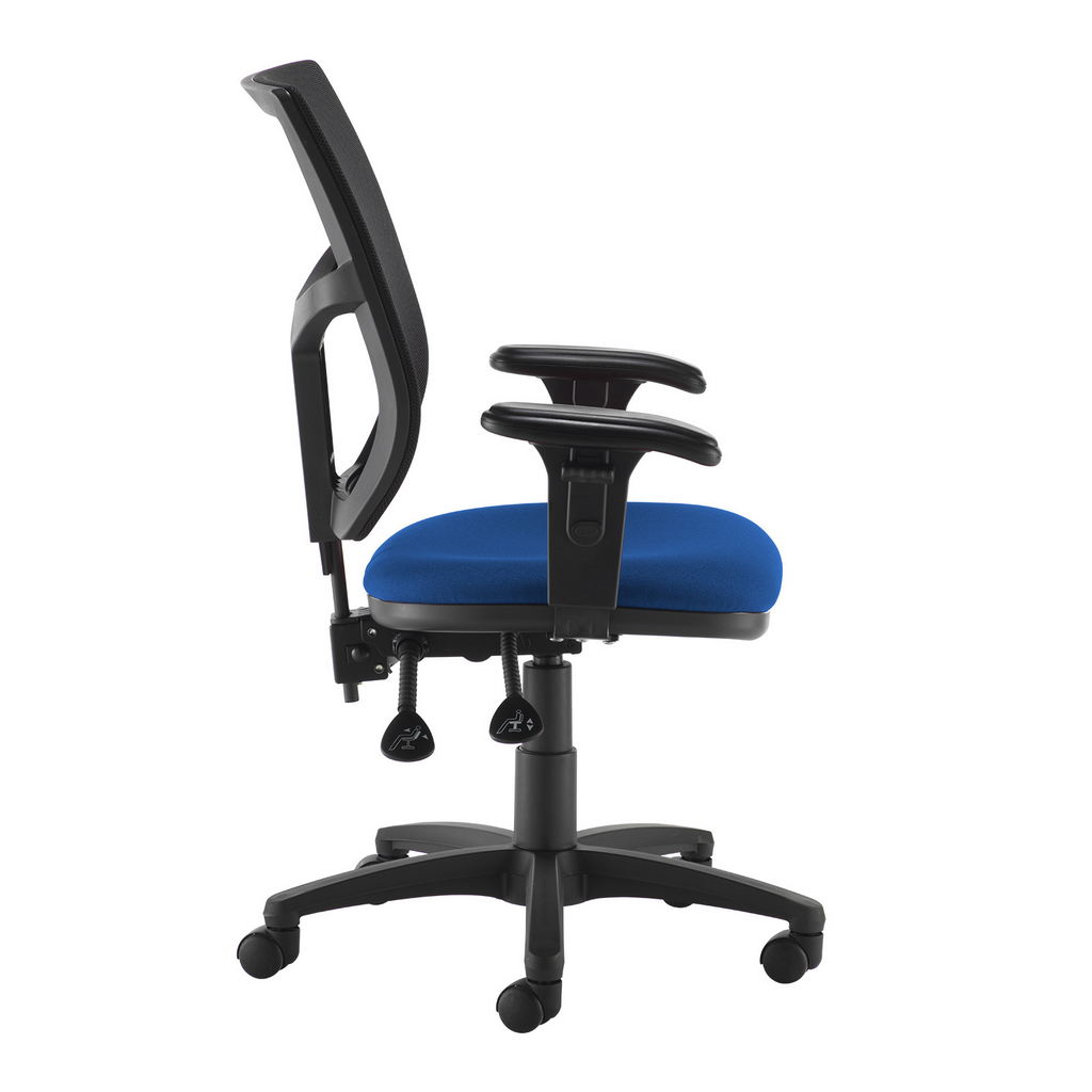 Picture of Altino 2 lever high mesh back operators chair with adjustable arms - blue