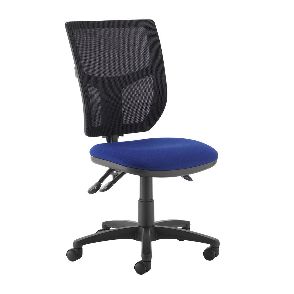 Picture of Altino mesh back asynchro operator chair with seat depth adjustment and no arms - blue