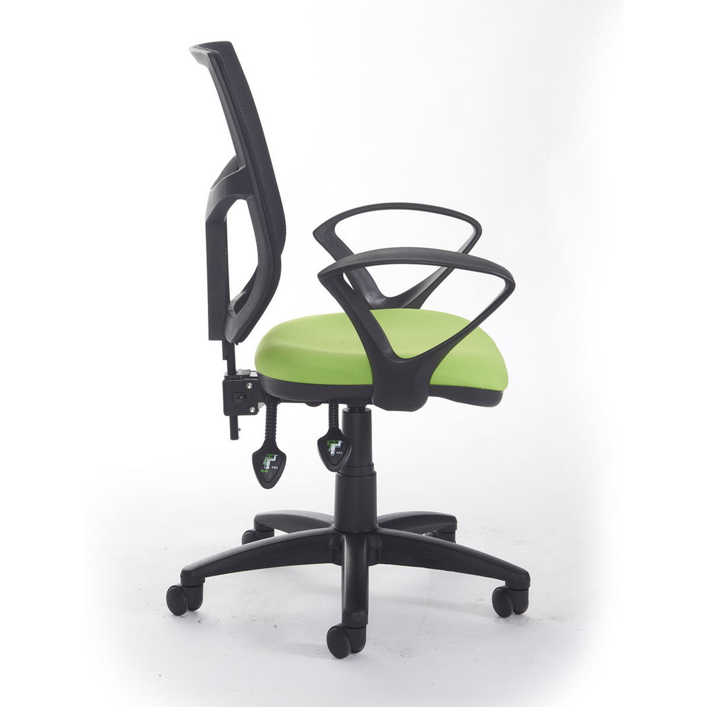 Picture of Altino mesh back asynchro operator chair with seat depth adjustment and fixed arms - black
