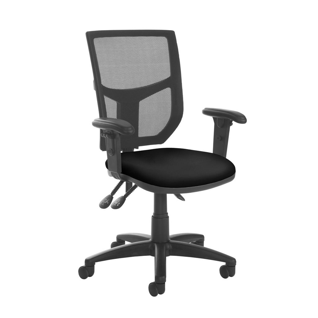 Picture of Altino mesh back asynchro operator chair with seat depth adjustment and adjustable arms - black