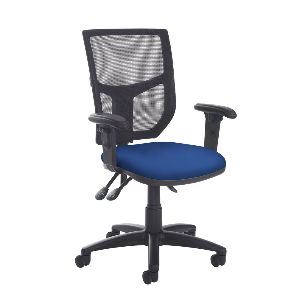 Picture of Altino mesh back asynchro operator chair with seat depth adjustment and adjustable arms - blue