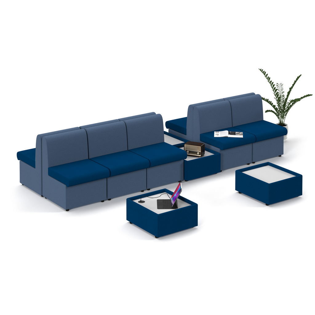 Picture of Alto modular reception seating with no arms - maturity blue seat with range blue back