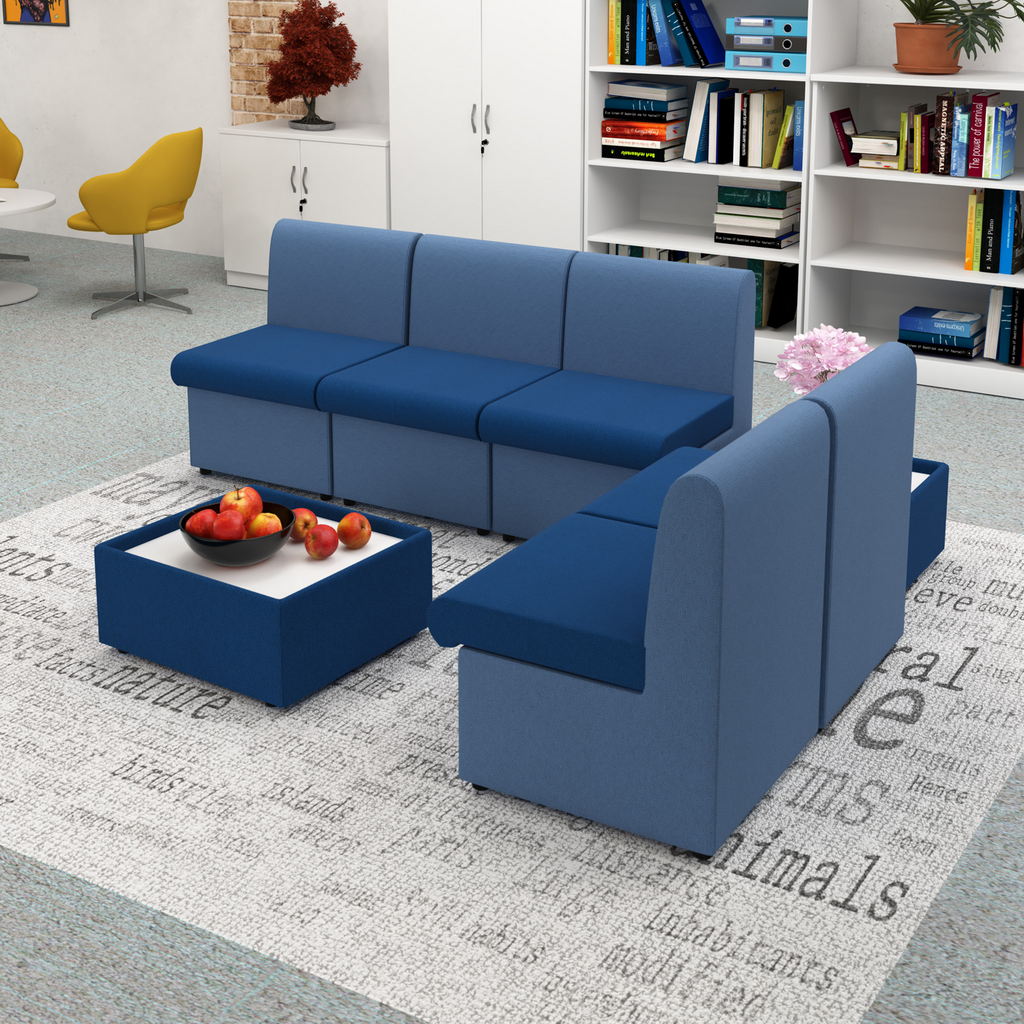 Picture of Alto modular reception seating with no arms - maturity blue seat with range blue back