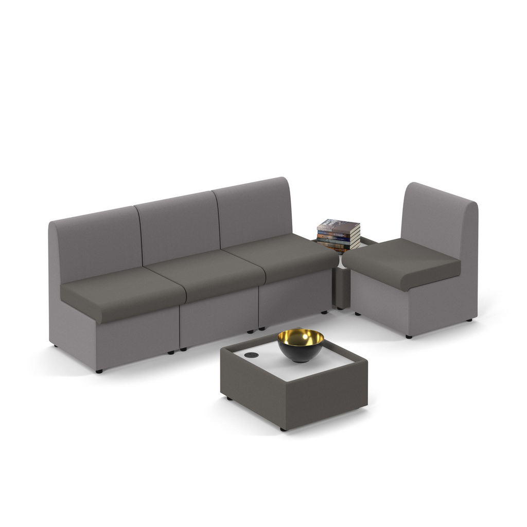 Picture of Alto modular reception seating with no arms - present grey seat with forecast grey back