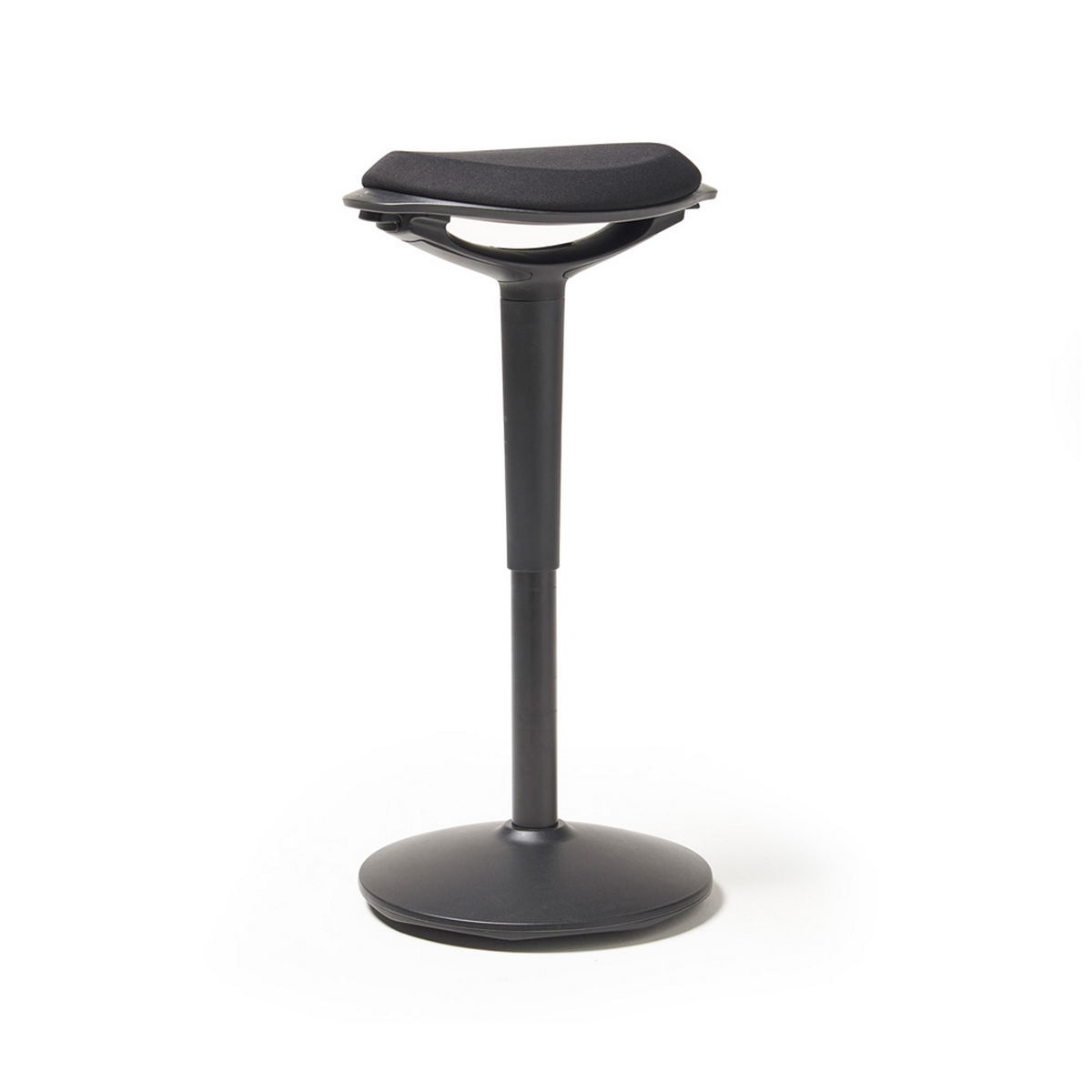 Picture of Ava is a height adjustable stool with black fabric seat