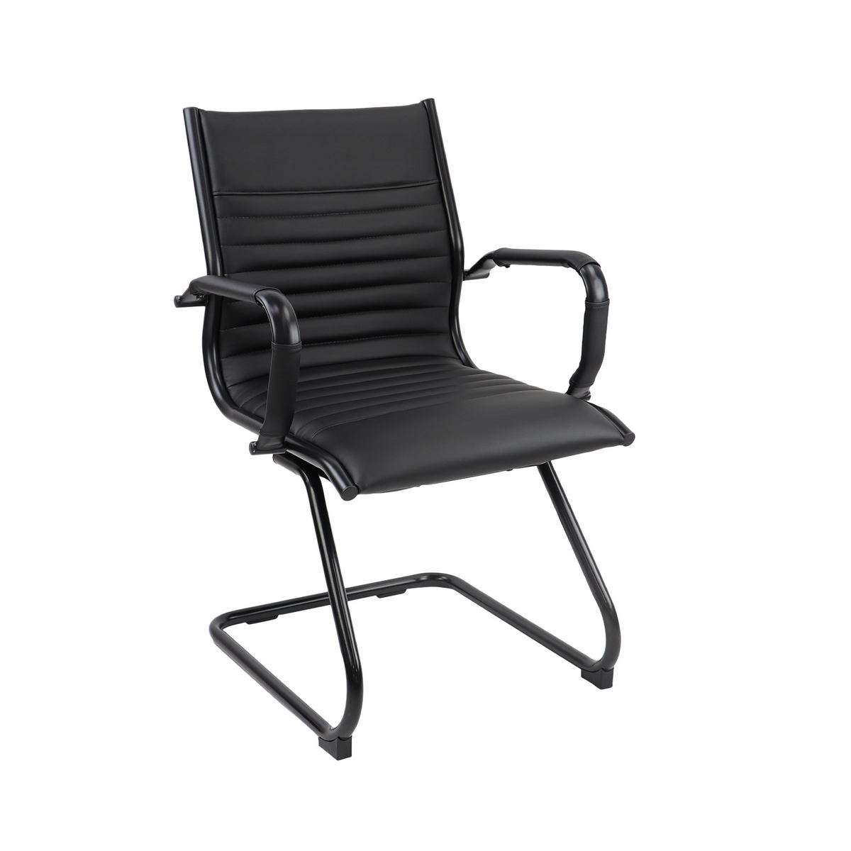 Picture of Bari executive visitors chair black frame - black faux leather