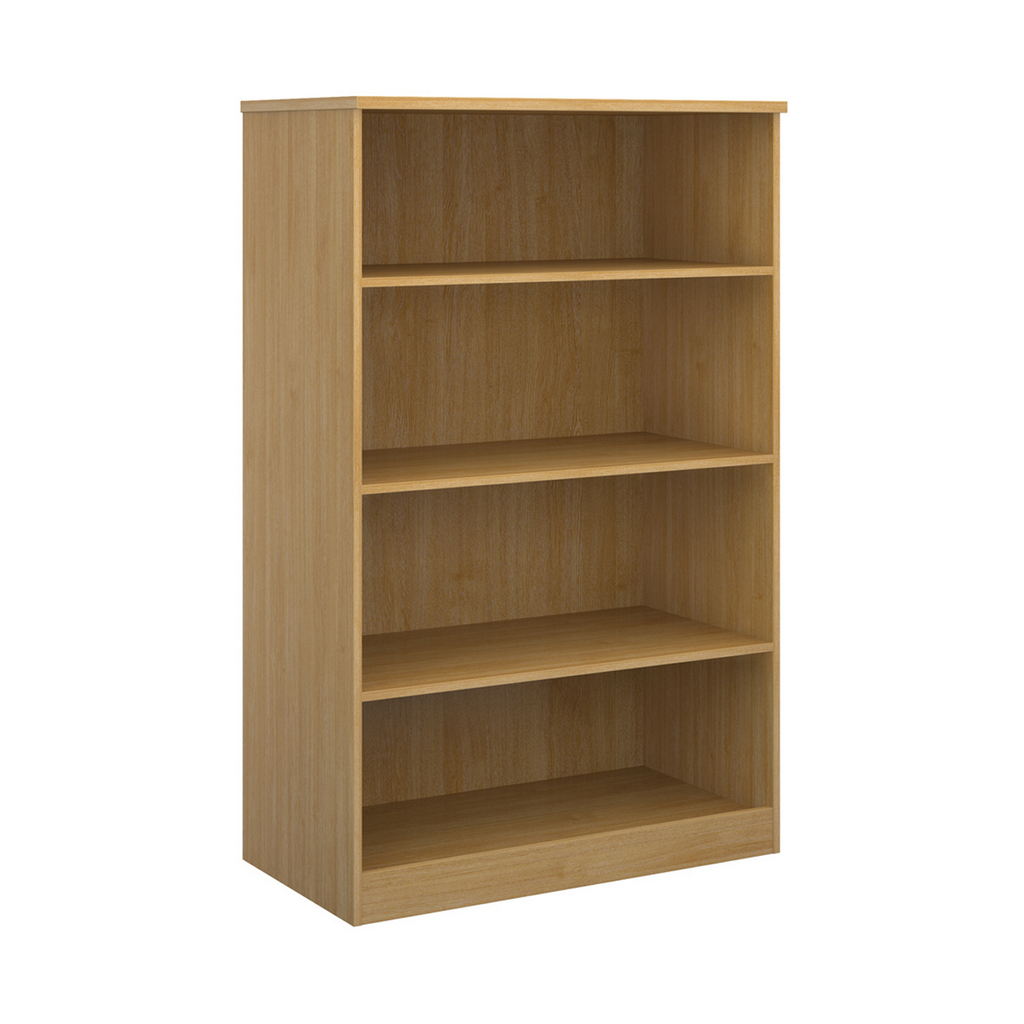 Picture of Deluxe bookcase 1600mm high with 3 shelves - oak
