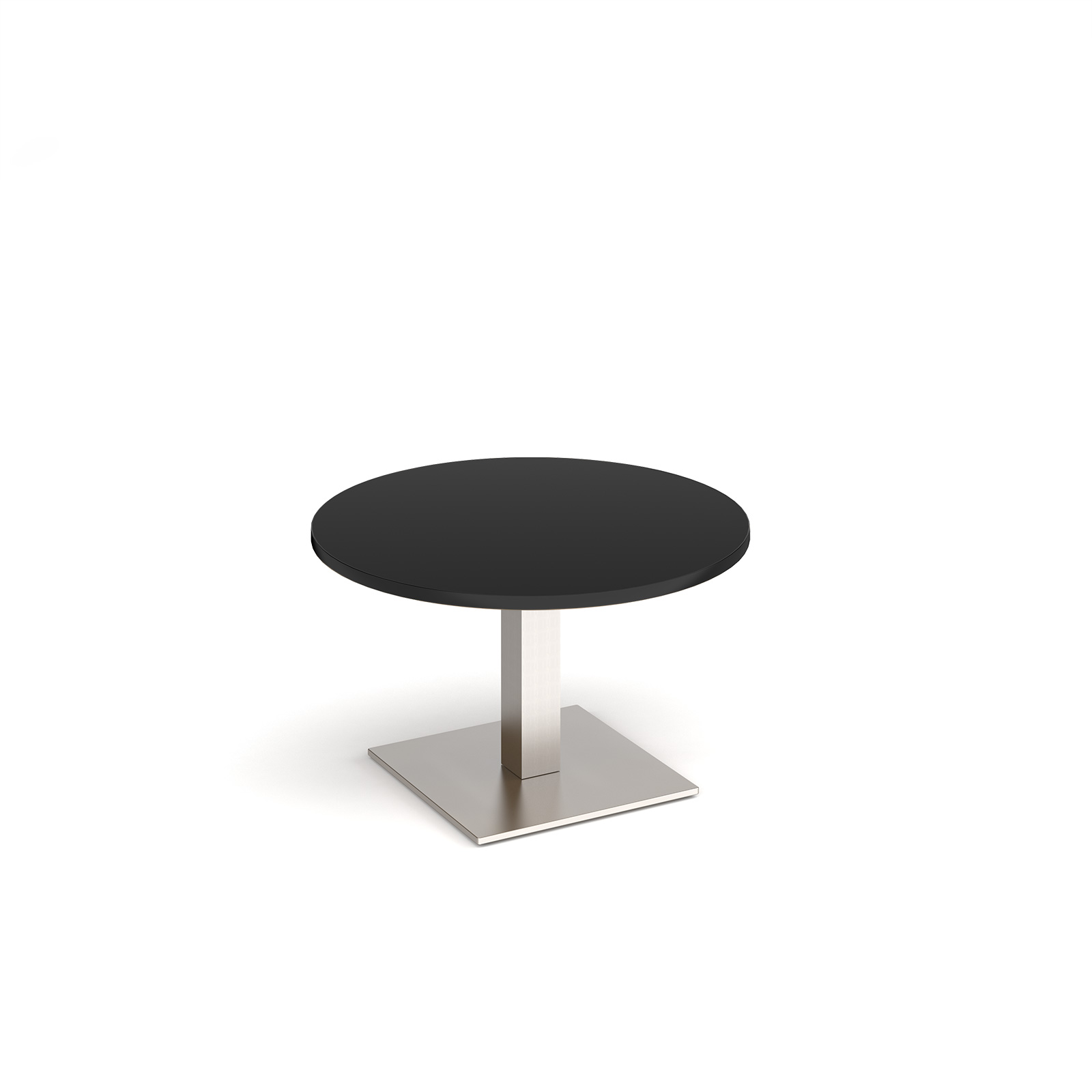 Picture of Brescia circular coffee table with flat square brushed steel base 800mm - black