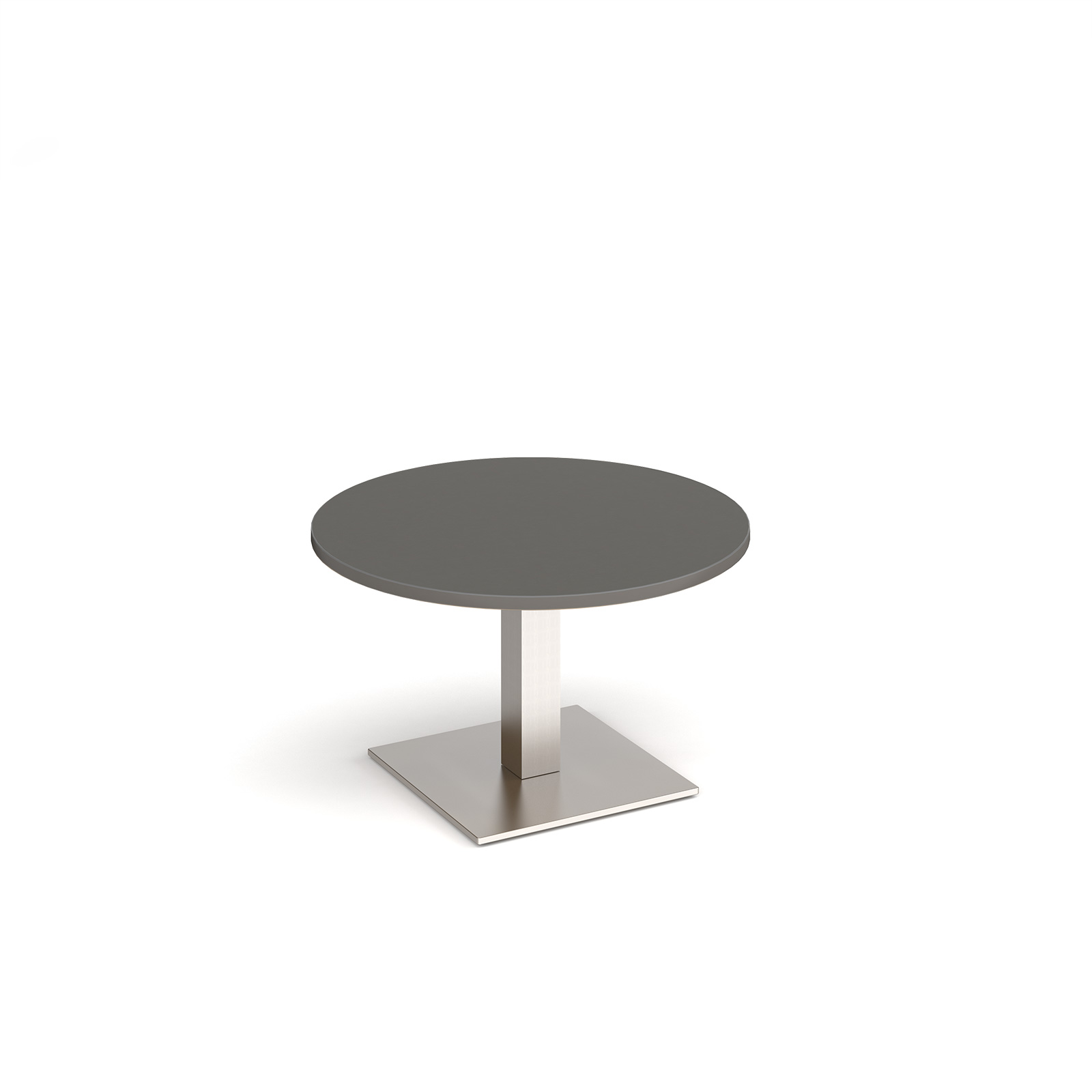 Picture of Brescia circular coffee table with flat square brushed steel base 800mm - onyx Grey