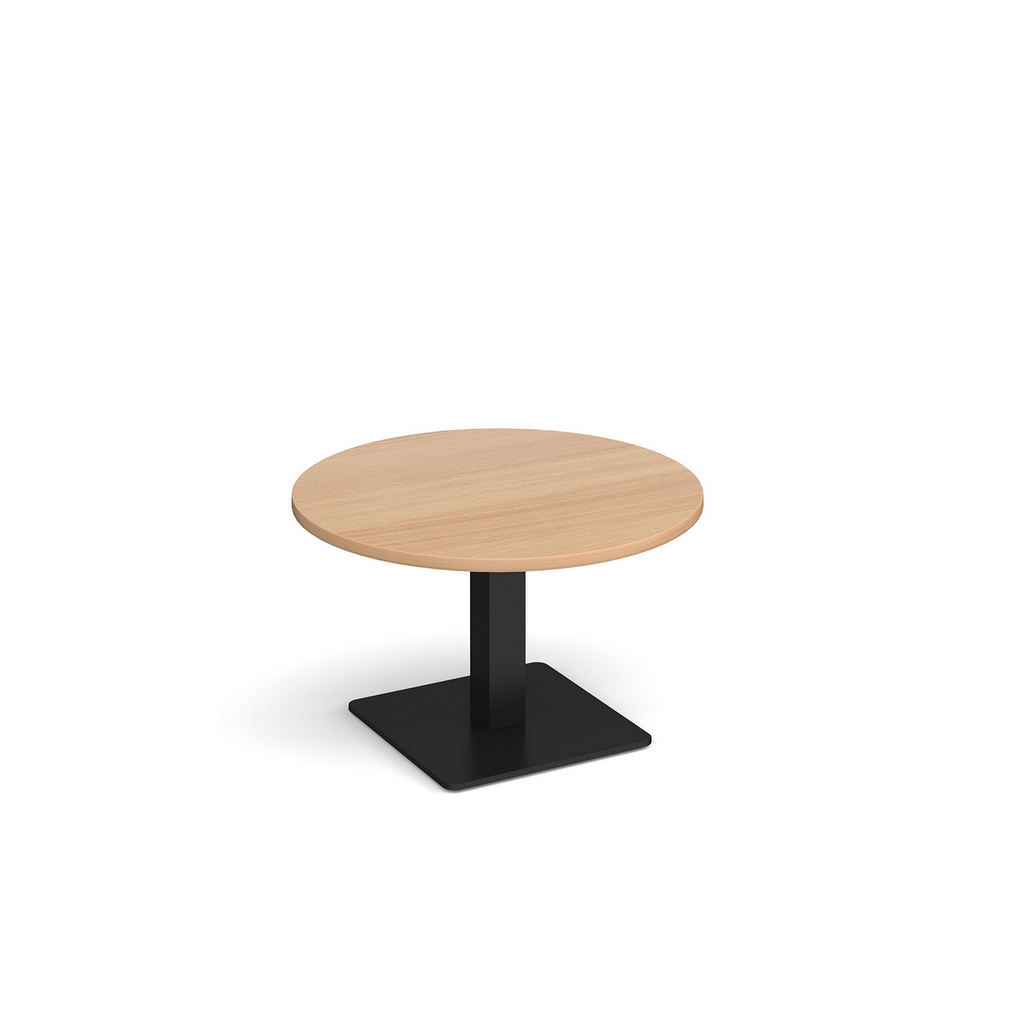 Picture of Brescia circular coffee table with flat square black base 800mm - beech