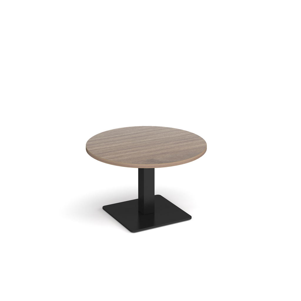 Picture of Brescia circular coffee table with flat square black base 800mm - barcelona walnut