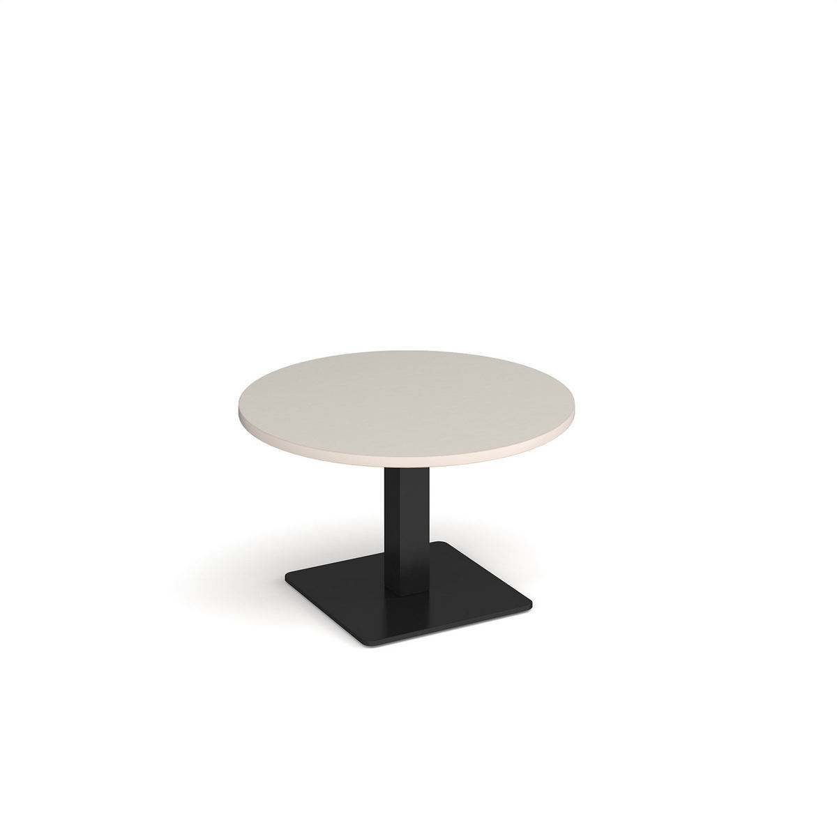 Picture of Brescia circular coffee table with flat square black base 800mm - Light Grey