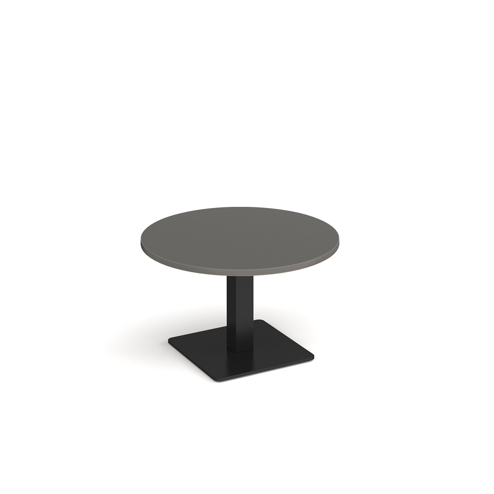 Picture of Brescia circular coffee table with flat square black base 800mm - Onyx Grey