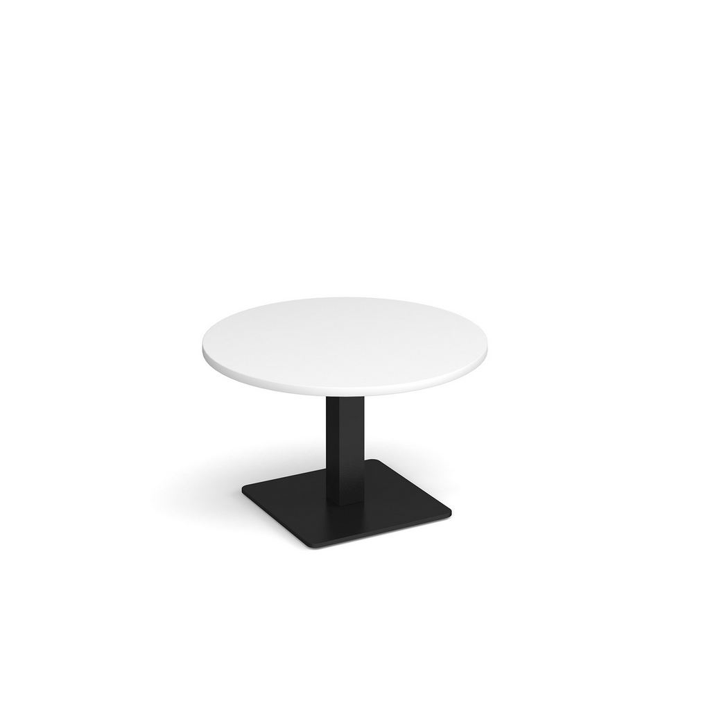 Picture of Brescia circular coffee table with flat square black base 800mm - white