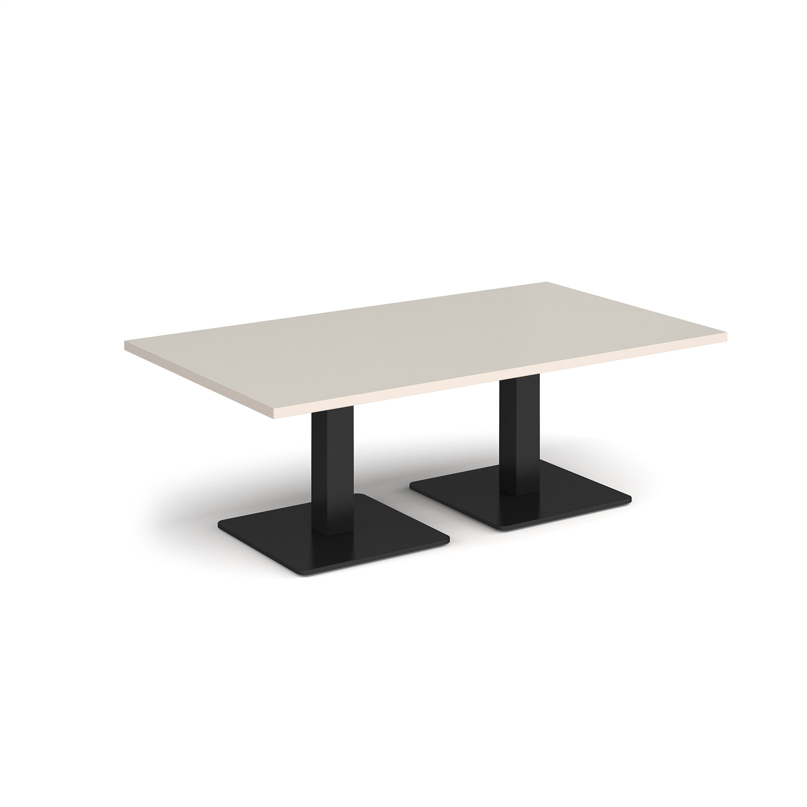 Picture of Brescia rectangular coffee table with flat square black bases 1400mm x 800mm - Light Grey