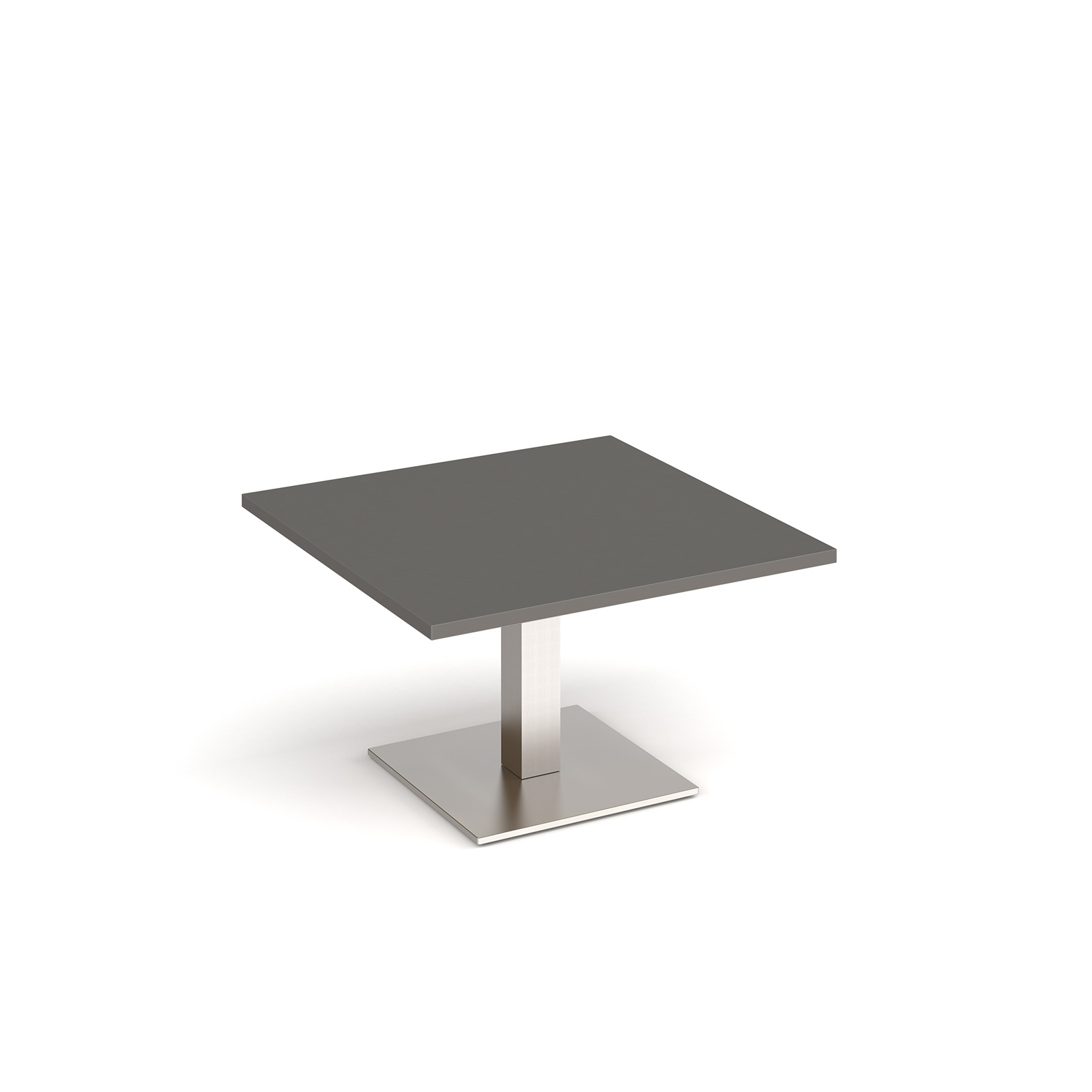 Picture of Brescia square coffee table with flat square brushed steel base 800mm - Onyx Grey