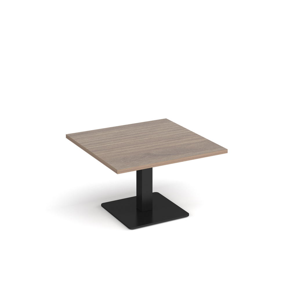 Picture of Brescia square coffee table with flat square black base 800mm - barcelona walnut