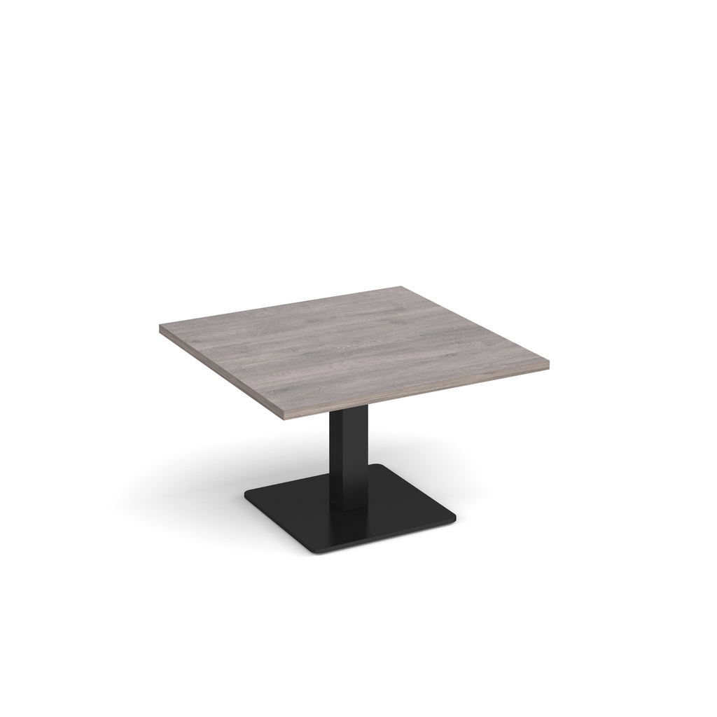 Picture of Brescia square coffee table with flat square black base 800mm - grey oak