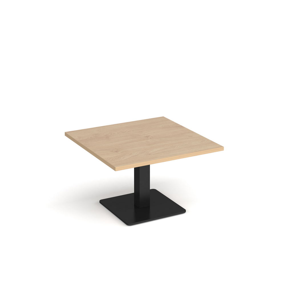 Picture of Brescia square coffee table with flat square black base 800mm - kendal oak