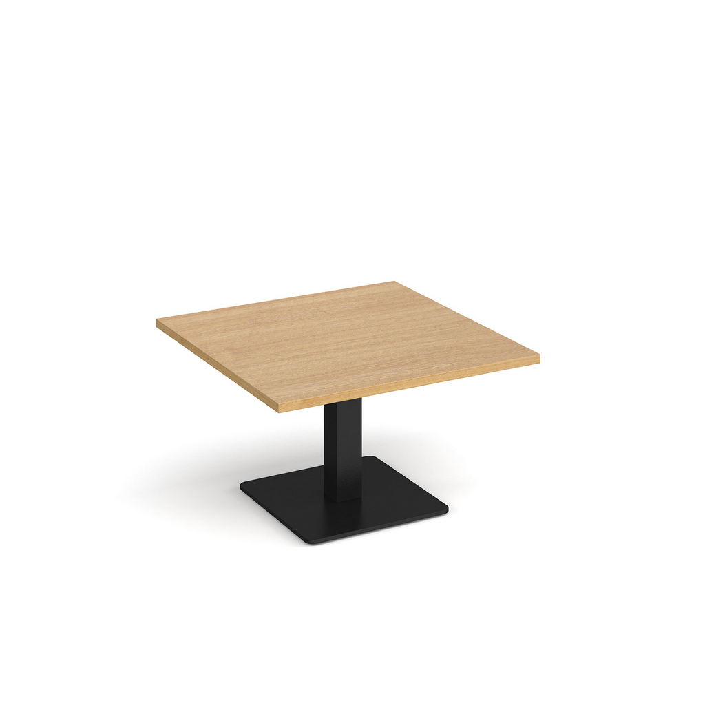 Picture of Brescia square coffee table with flat square black base 800mm - oak