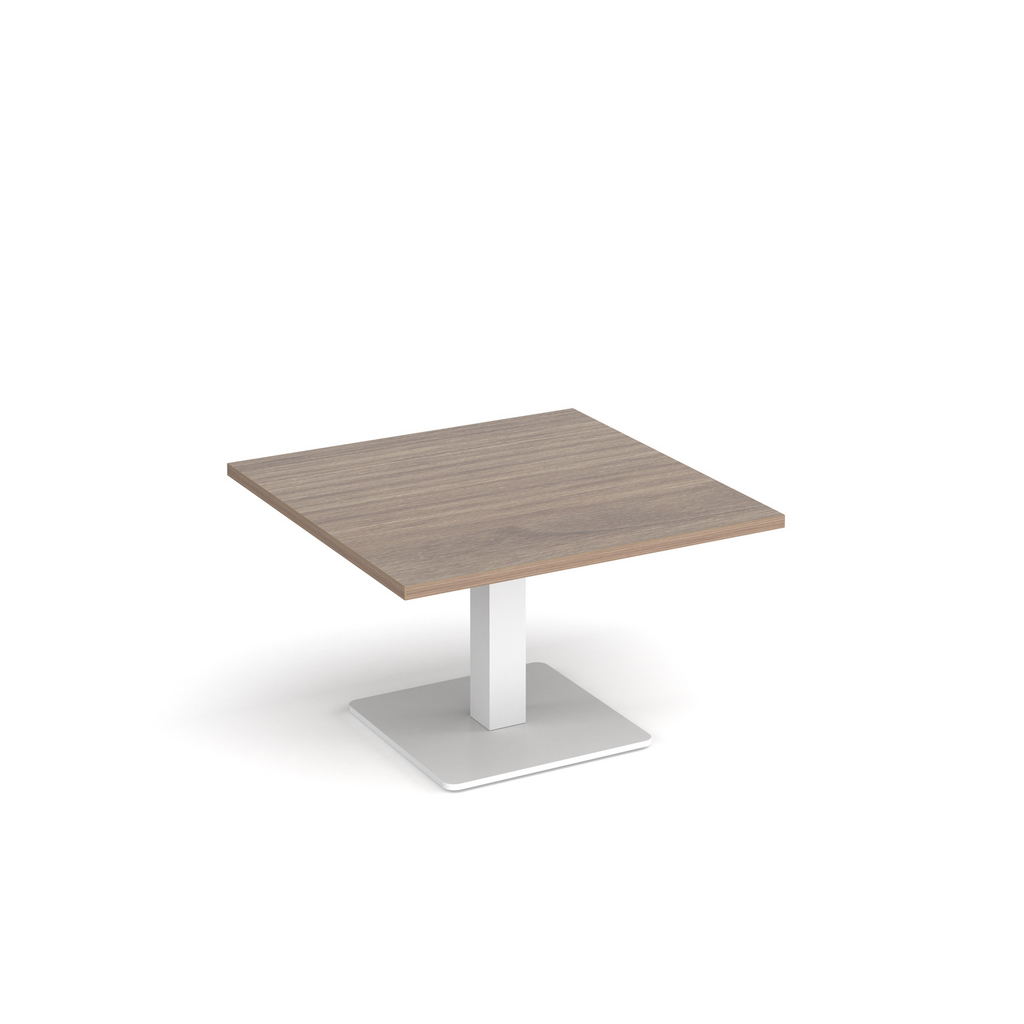 Picture of Brescia square coffee table with flat square white base 800mm - barcelona walnut