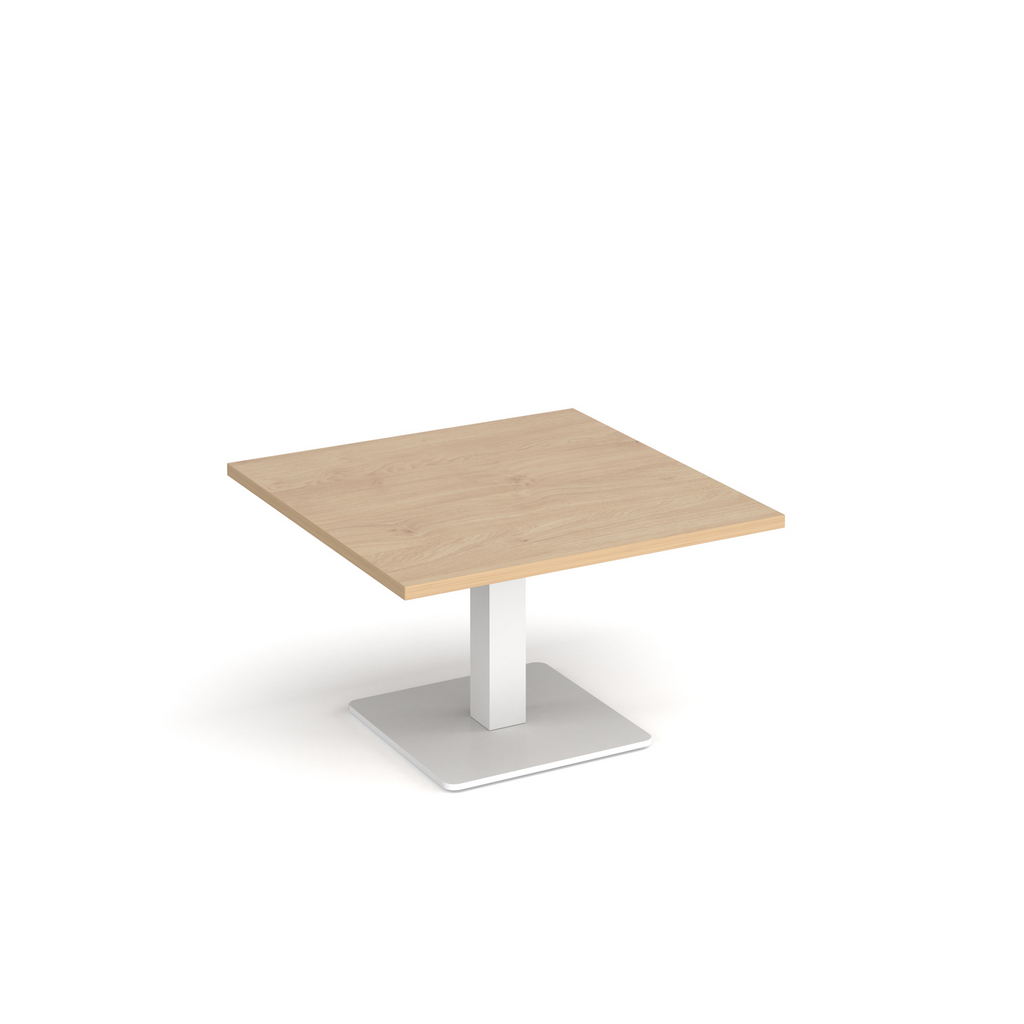 Picture of Brescia square coffee table with flat square white base 800mm - kendal oak