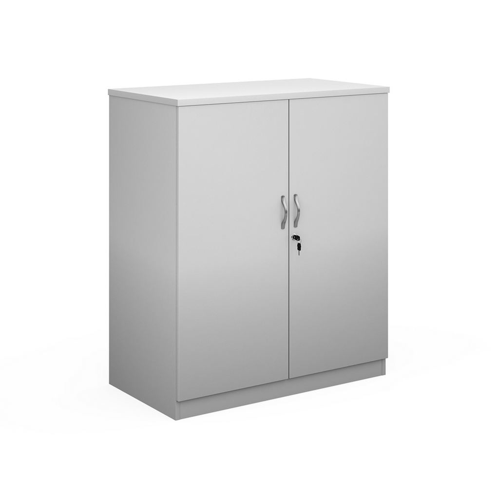 Picture of Deluxe double door cupboard 1200mm high with 2 shelves - white
